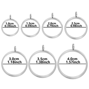 Glass Floating Locket Coin Holder Pendant Necklace Stainless Steel DIY Jewelry