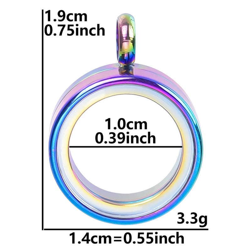 Glass Floating Locket Coin Holder Pendant Necklace Stainless Steel DIY Jewelry