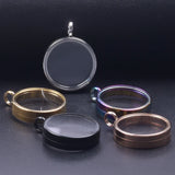 Glass Floating Locket Coin Holder Pendant Necklace Stainless Steel DIY Jewelry