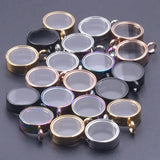 Glass Floating Locket Coin Holder Pendant Necklace Stainless Steel DIY Jewelry