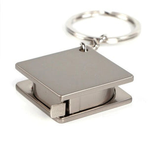 Retractable Stainless Steel Ruler Tape Measure Key Ring