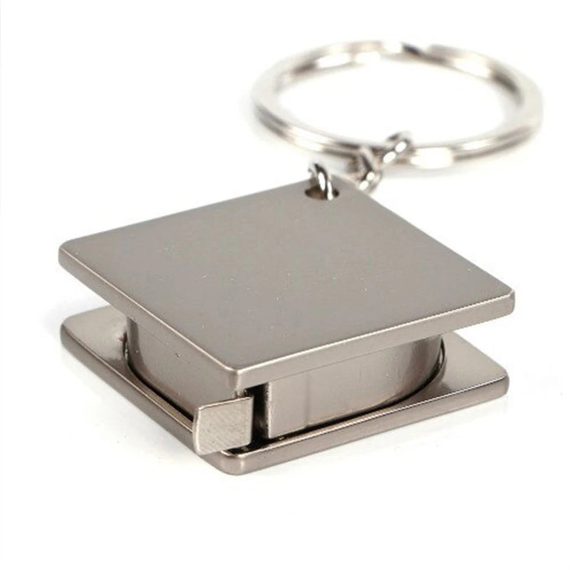 Retractable Stainless Steel Ruler Tape Measure Key Ring