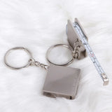 Retractable Stainless Steel Ruler Tape Measure Key Ring