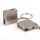 Retractable Stainless Steel Ruler Tape Measure Key Ring