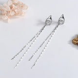 Long Tassel Ear Clip Gothic Fairy Silver Earring