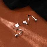 Left Ear Screw Ball Star Heart Ear Bone Stud Earrings