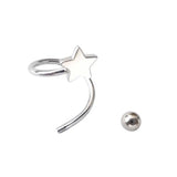 Left Ear Screw Ball Star Heart Ear Bone Stud Earrings