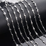 Stainless Steel Long Chain Necklaces For Women Silver Heart Cross Necklace