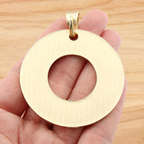 1Pc Boho Hollow Open Round Charms Pendants for DIY Necklace Making 68x58mm