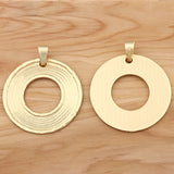 1Pc Boho Hollow Open Round Charms Pendants for DIY Necklace Making 68x58mm