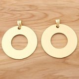 1Pc Boho Hollow Open Round Charms Pendants for DIY Necklace Making 68x58mm
