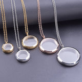 Mix Size Round Memory Photo Locket Pendant Necklace for Women