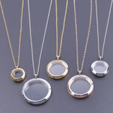 Mix Size Round Memory Photo Locket Pendant Necklace for Women