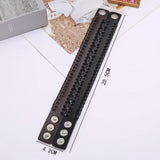 Multilayer Rock Spikes Rivet Chains Gothic Punk Leather Bracelet