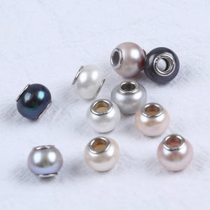 1Pc Natural Freshwater Pearl Beads Pendant 925 Silver DIY Jewelry