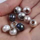 1Pc Natural Freshwater Pearl Beads Pendant 925 Silver DIY Jewelry