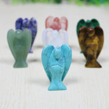 Natural Gem Stone Angel Crystal Pine Carving Crafts Figurine Ornaments 50mm
