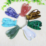 Natural Gem Stone Angel Crystal Pine Carving Crafts Figurine Ornaments 50mm