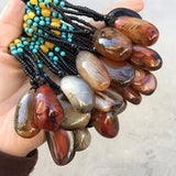 Agate Palm Stone Pendant Sardonyx Necklace