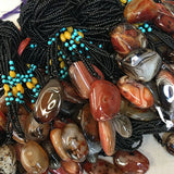 Agate Palm Stone Pendant Sardonyx Necklace