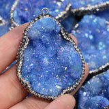 Natural Stone Druzy Agates Pendant for Jewelry Making