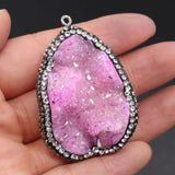 Natural Stone Druzy Agates Pendant for Jewelry Making
