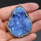 Natural Stone Druzy Agates Pendant for Jewelry Making