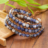 Natural Stone Hand-Woven Multi-Layer Wrap Bracelet for Women Men