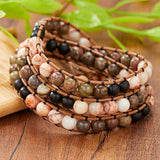 Natural Stone Hand-Woven Multi-Layer Wrap Bracelet for Women Men