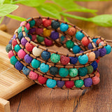 Natural Stone Hand-Woven Multi-Layer Wrap Bracelet for Women Men