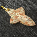 Plum Blossom Agates Pendant Hand Polished Silk Wrapped Healing Love Chakra