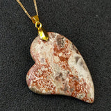 Plum Blossom Agates Pendant Hand Polished Silk Wrapped Healing Love Chakra