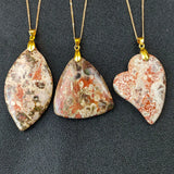 Plum Blossom Agates Pendant Hand Polished Silk Wrapped Healing Love Chakra