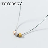 925 Silver Square Necklace, Sweet Clavicle Chain Jewelry