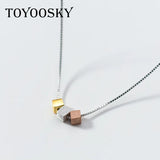 925 Silver Square Necklace, Sweet Clavicle Chain Jewelry