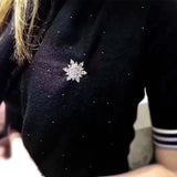 Christmas Snowflake Zircon Brooch for Women Men Coat Dress Accessories