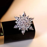 Christmas Snowflake Zircon Brooch for Women Men Coat Dress Accessories