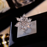 Christmas Snowflake Zircon Brooch for Women Men Coat Dress Accessories