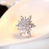 Christmas Snowflake Zircon Brooch for Women Men Coat Dress Accessories