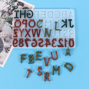 Numbers Letters Resin Keychain Pendant Mold DIY Craft Silicone Mold