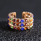 Colorful Rhinestone Ear Cuff for Women, No Piercing CZ Clip Earrings