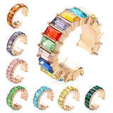 Colorful Rhinestone Ear Cuff for Women, No Piercing CZ Clip Earrings