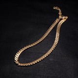Stainless Steel Leaves Chain Choker Necklace Bohemian Jewelry For Woman