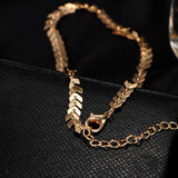 Stainless Steel Leaves Chain Choker Necklace Bohemian Jewelry For Woman