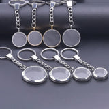 20-40mm Round Floating Photo Locket Keychain Stainless Steel Glass Coin Holder