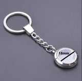 20-40mm Round Floating Photo Locket Keychain Stainless Steel Glass Coin Holder