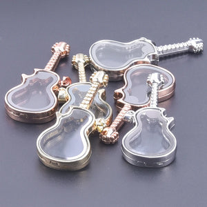 Personalized Music Guitar Glass Photo Pendant
