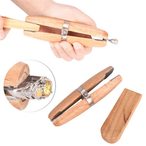 Wooden Tweezers Ring Clamps Holder Jewelry Making Hand Tools Benchwork