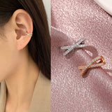 Punk Rhinestone Ear Clip for Women No Pierced C Shape Geometric Earcuff