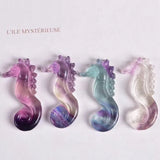1Pc Rainbow Fluorite Seahorse Quartz Healing Carving Crafts Stone Gift Crystal